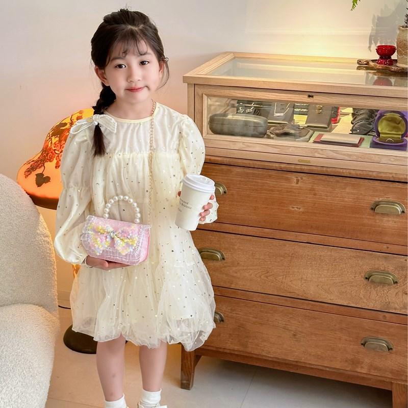 Girls' Pearl Handbag Princess Shoulder Bag Chain Children's Bag