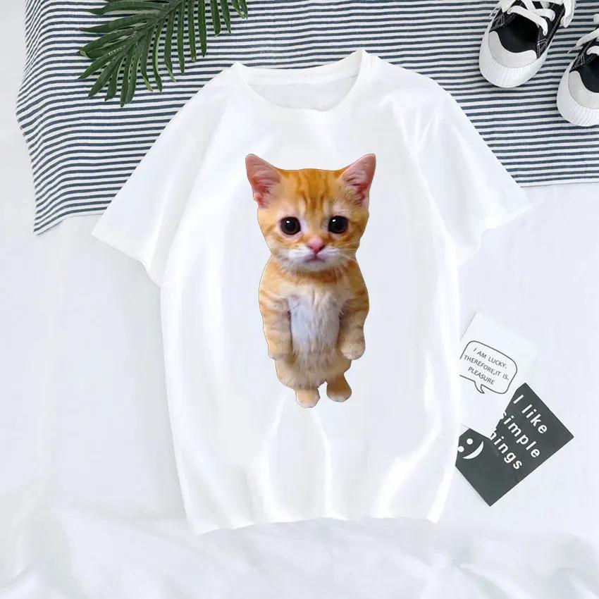 El Gato Meme Sad Crying Cat Munchkin Kitty Meme Print T Shirt Male  T-shirts Men Oversized Tees Harajuku Streetwear