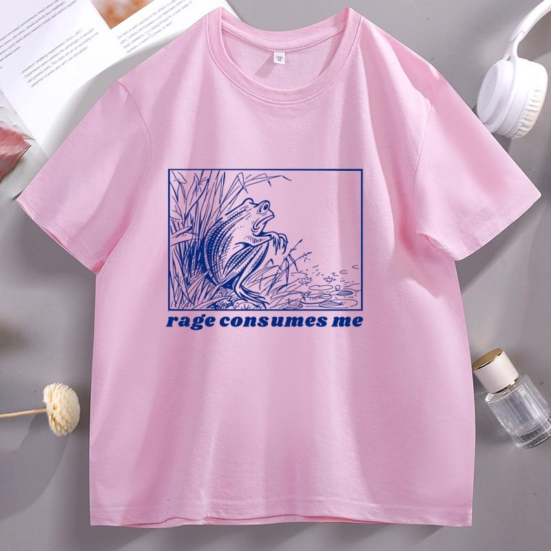 Rage Consumes Me T Shirt Funny Frog Tshirt Meme Weird Tshirt Trendy Graphic T Shirts Unisex Unisex Cotton Short Sleeve Round Neck
