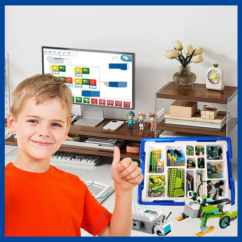 Wedo Programmable Electric Robot Kit: DIY Building Blocks for Kids Compatible with LEGO