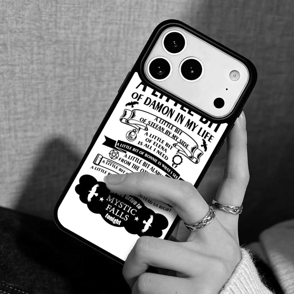 Capa Case for iPhone 17 Air 16 Pro Max 15 Plus 11 13 Mini 14 12 Back Phone Cover The Vampire Diaries Quotes Art