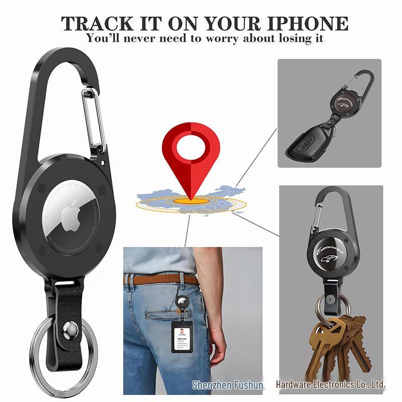 Outdoor Climbing Buckle with Apple AirTag Holder for Phone Tracking