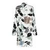 Women's Fashion Temperament Autun And Winter Button Lapel Pocket Long Sleeve Floral Print Dress