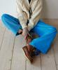 GREENBUTTER Corduroy Wide Pants (L/Blue)