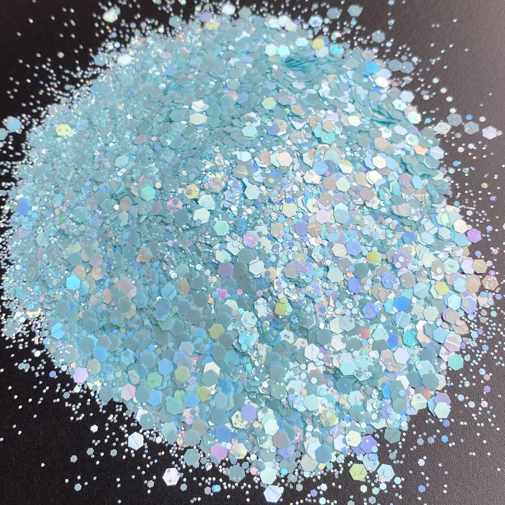 Hot Selling High Sparkle Holographic Epoxy Resin Chunky Glitter for Crafts Nail Face Body