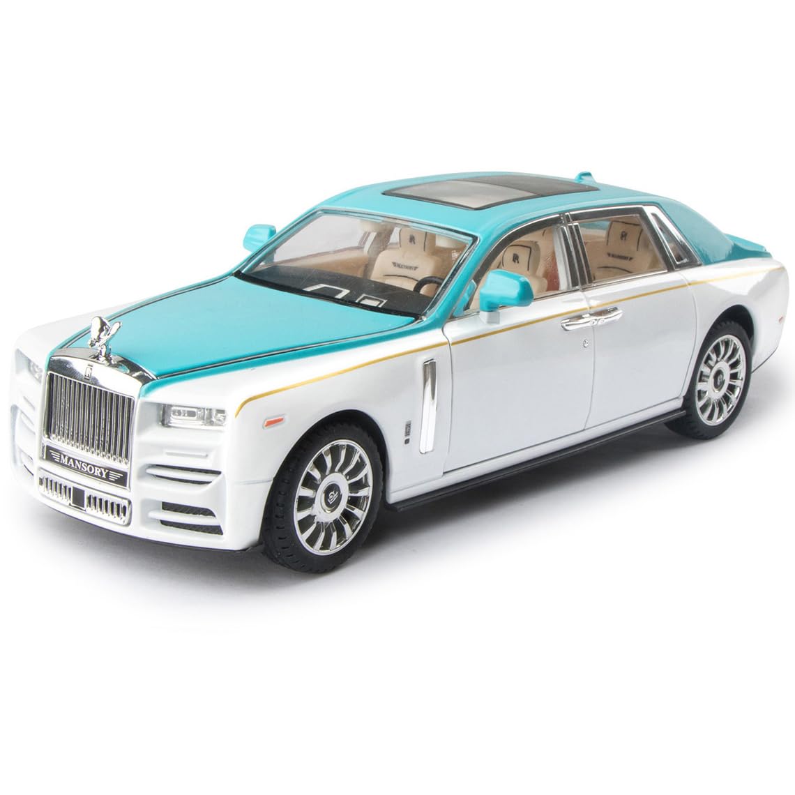 

Игрушечная машина Rolls-Royce 1/24 Синий Phantom Сплав Коллекционный Литой Модель Транспортного Средства со Звуком и Светом