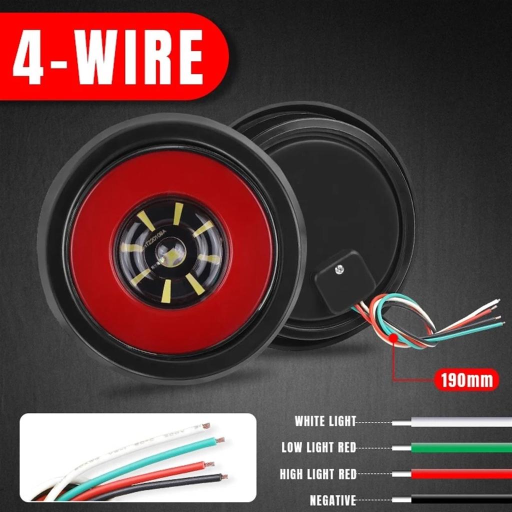 Tail Lamp 4" Round LED Tail Light Car Stop Brake Tail Light Running Lamp