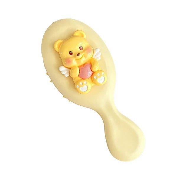 

Adorable Bear Airbag Comb: Soft, Heart-Shaped, Portable Cushion for Girls - Mini Hair Styling Tool