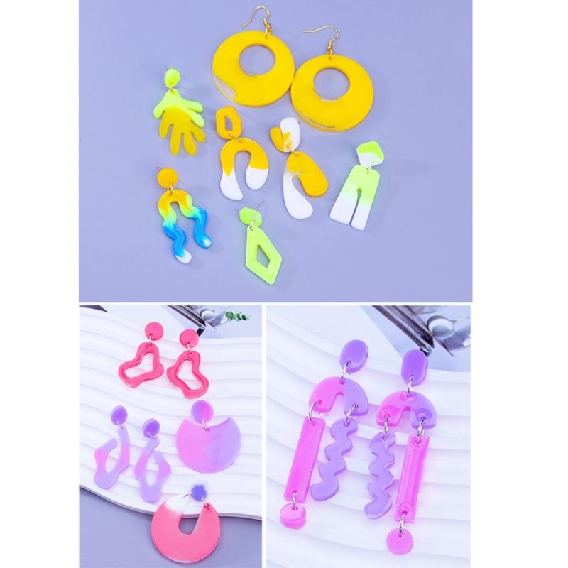 4Pcs/set Crystal Silicone Earrings Mold Set Crystal Epoxy Resin Casting Molds Irregular Ear Rings Mould for  Pendants