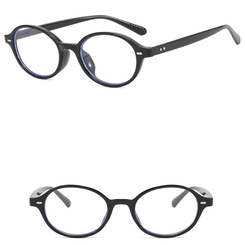 Women's Student Commuter Travel Glasses Anti-Blue Light Fashion Personality Retro Artistic Classic Oval Plain Glasses