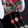 1Meter Stainless Steel Mix Color Plastic Flower Satellite Beaded Chains for Jewelry Making DIY Necklace Bracelet Accessories