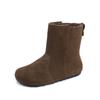 Grape Mother Winter New Short Boken Boots Women's Outer Wear Warm Thick Velvet Snow Boots Big Head Women's Boots Rear Zipper Women