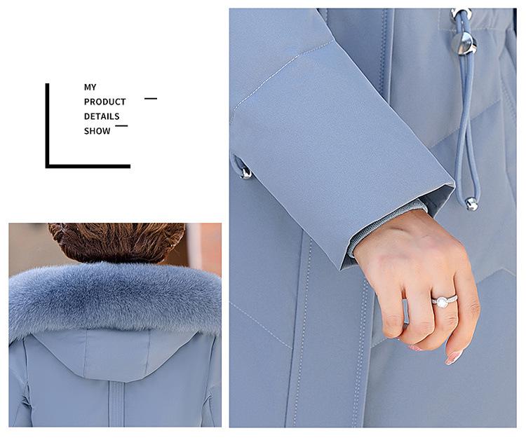 Women's 2023 Mid-Length Plus Size Duck Down Jacket - Warm, Stylish Winter Coat for Middle-Aged & Elderly