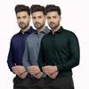 Pinkmint Men' Combo Shirt Cotton Stylish Spread Collar Long Sleeve Shirt Formal Wear (Pack Of )