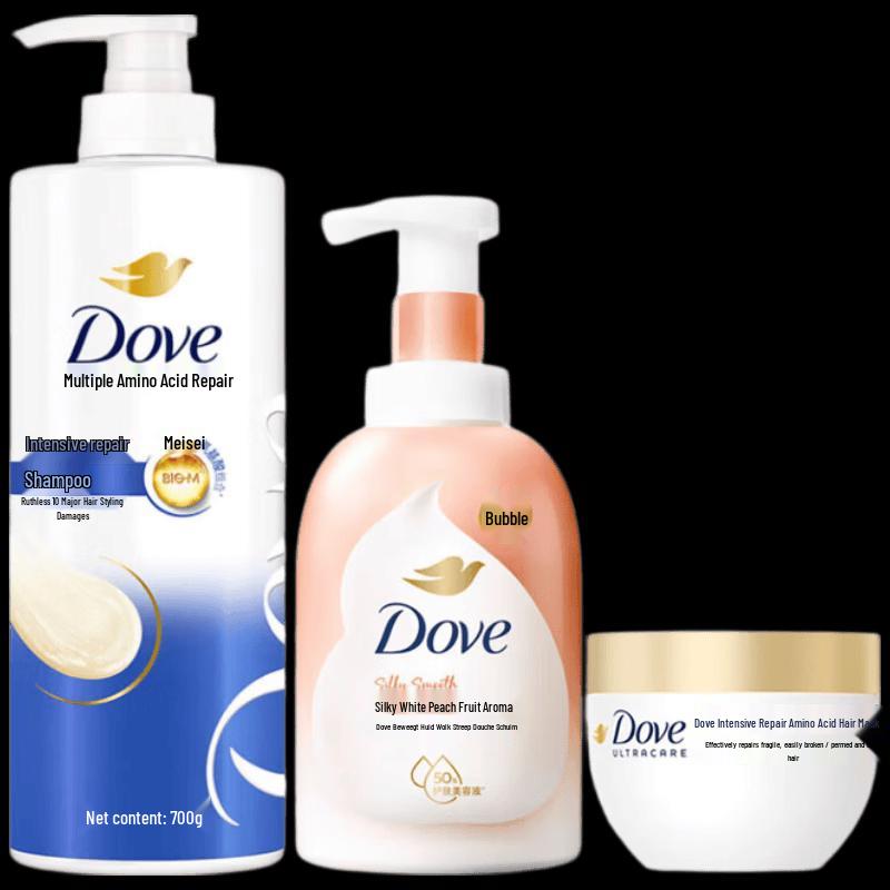 Dove Intensive Repair Shampoo, Hair Mask & Bath Bubble Set