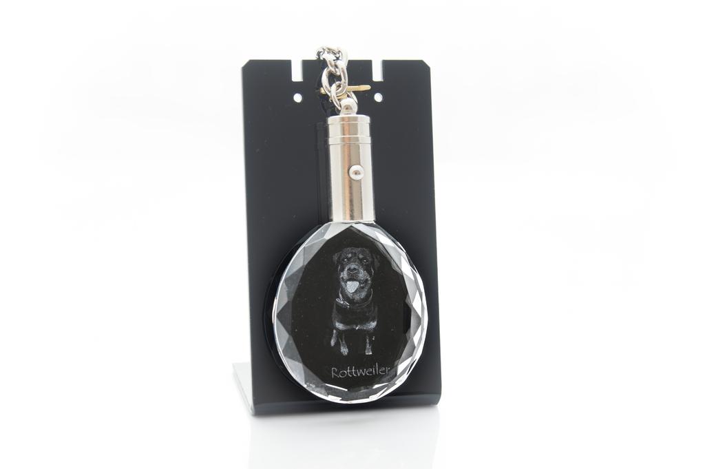 Rottweiler, Rott, Rottie - wisiorek ze zdjęciem psa, kryształowy brelok w pudełku prezentowym, wyjątkowy prezent od Art-Dog