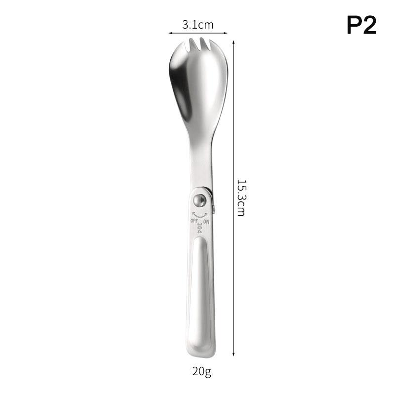 304 Stainless Steel Solding Spoon Outdoor Portable Fold Spoon Fork Knife Travel Folding Spoon Camping Hiking Picnic Tableware