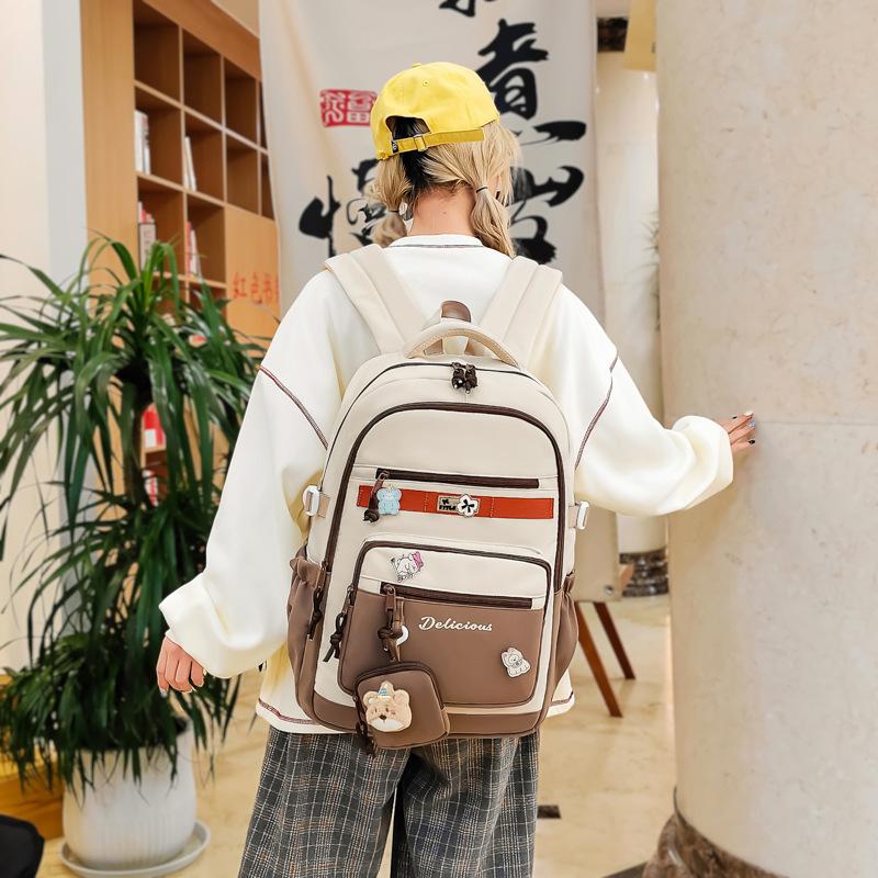 School bag new large capacity multi-compartment versatile simple grade 3-6 school bag leisure commuting light niche backpack
