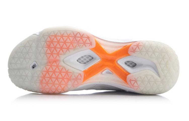 Li Ning Raid 2 Mesh Cushioning Abrasion Resistant Slip Resistant Low Top Badminton Shoes Women's Orange White AYAP004-3