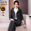 AIXUANMI Women's Fleece-Lined Striped Winter Two-Piece Set