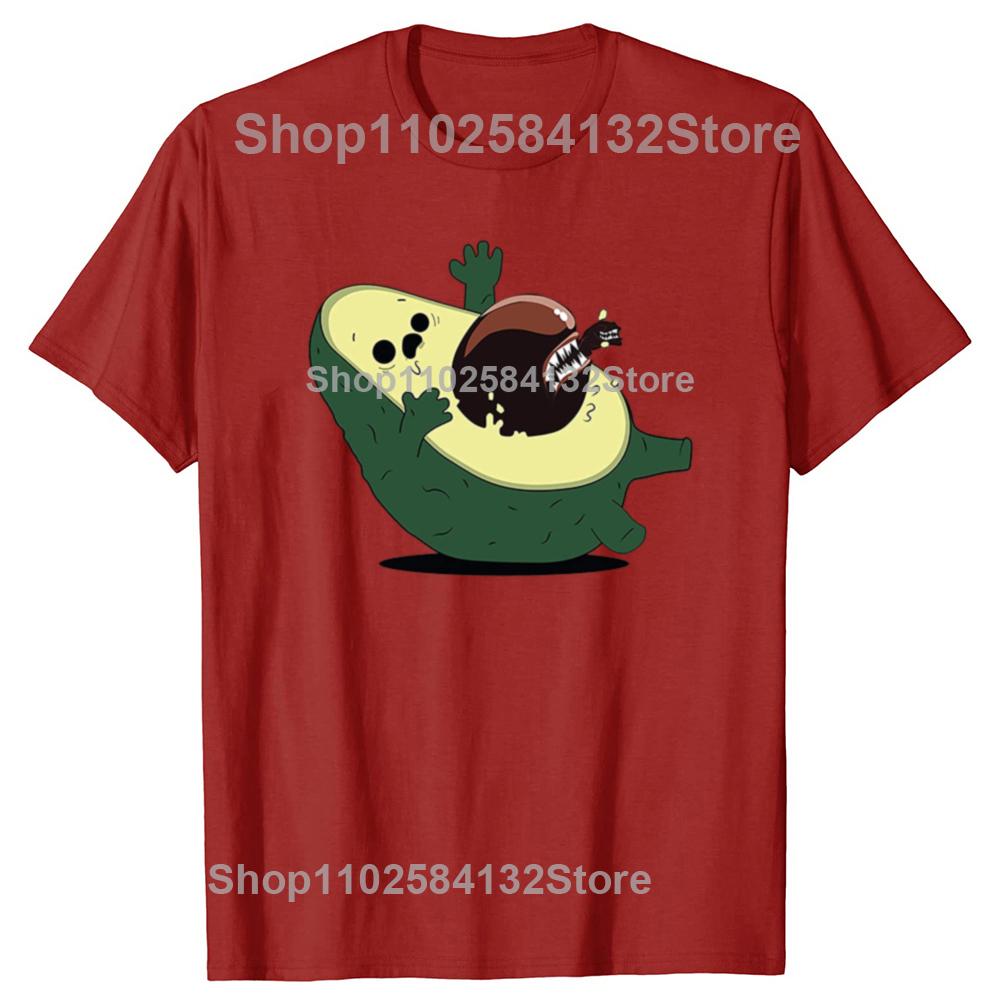 Funny Avocado Alien T Shirts Graphic Cotton Streetwear Short Sleeve Birthday Gifts Summer Style Vegan Tshirt Mens Clothing S