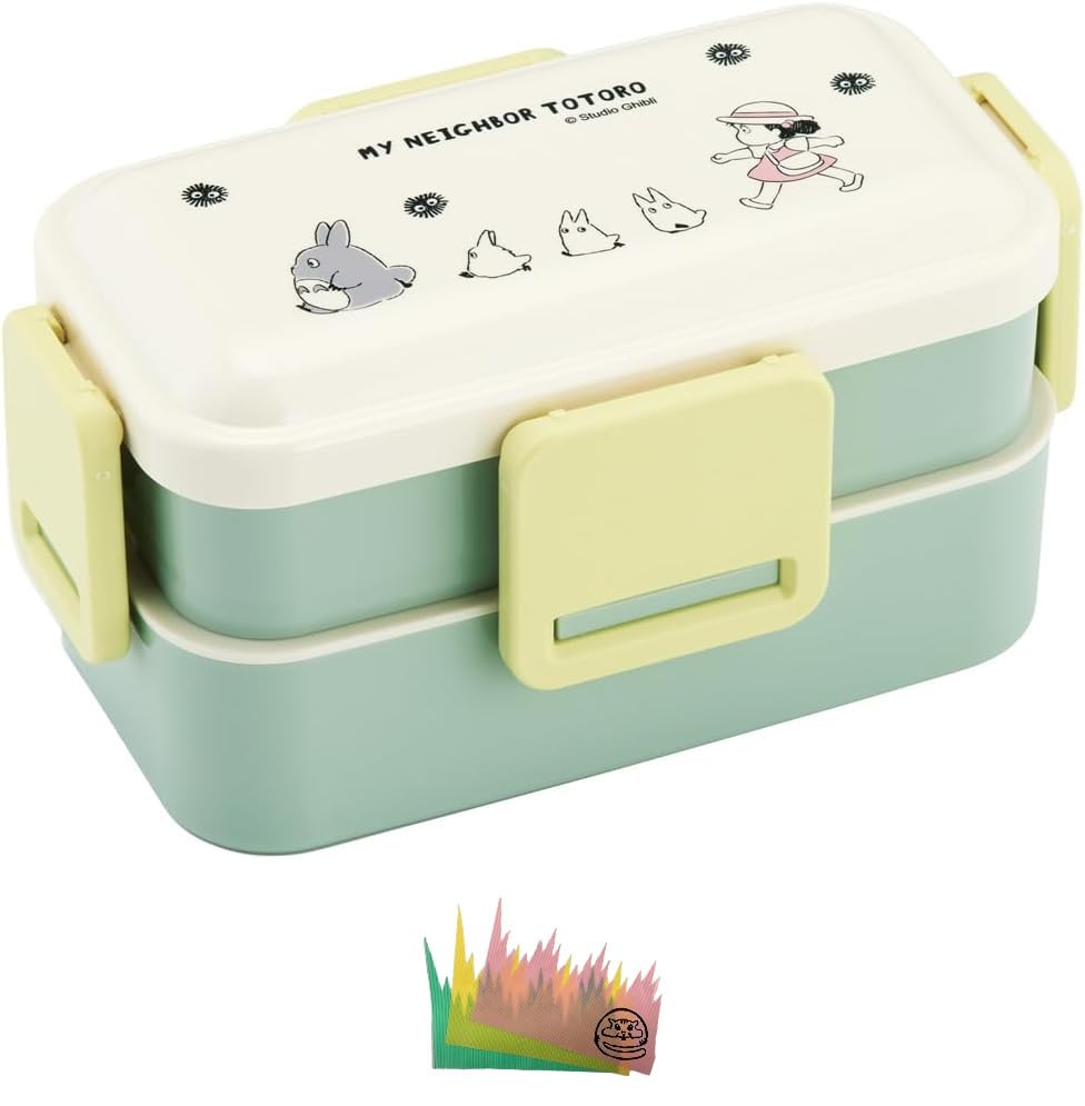Ghibli Bento 2 Tier Lunch Dishwasher and Microwave Soft Bento Made in Top Tier Bottom Tier Studio My Neighbor Totoro March Set Box, Box, Safe, Box,