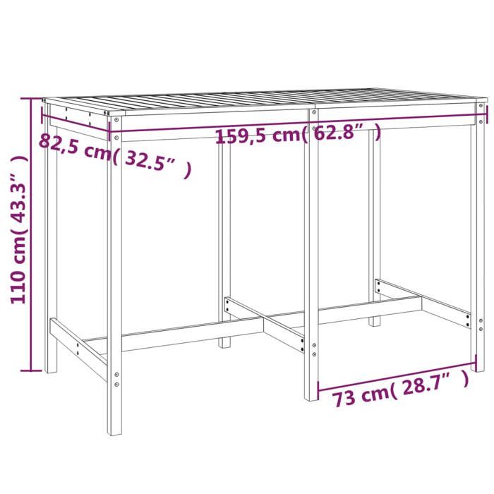 VidaXL Ensemble de bar de jardin 7 pcs marron miel bois de pin massif, ensemble de pub, ensemble de bar de patio, ensemble 3157814