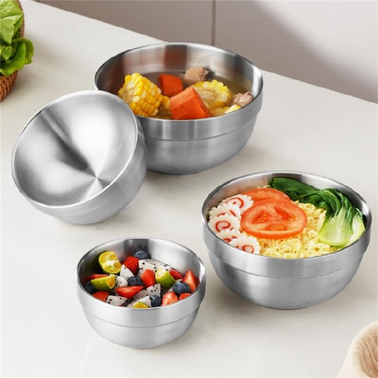 Stainless Steel Bowl Insulated Soup Bowl Metal Insulation Kitchen Dinnerwares