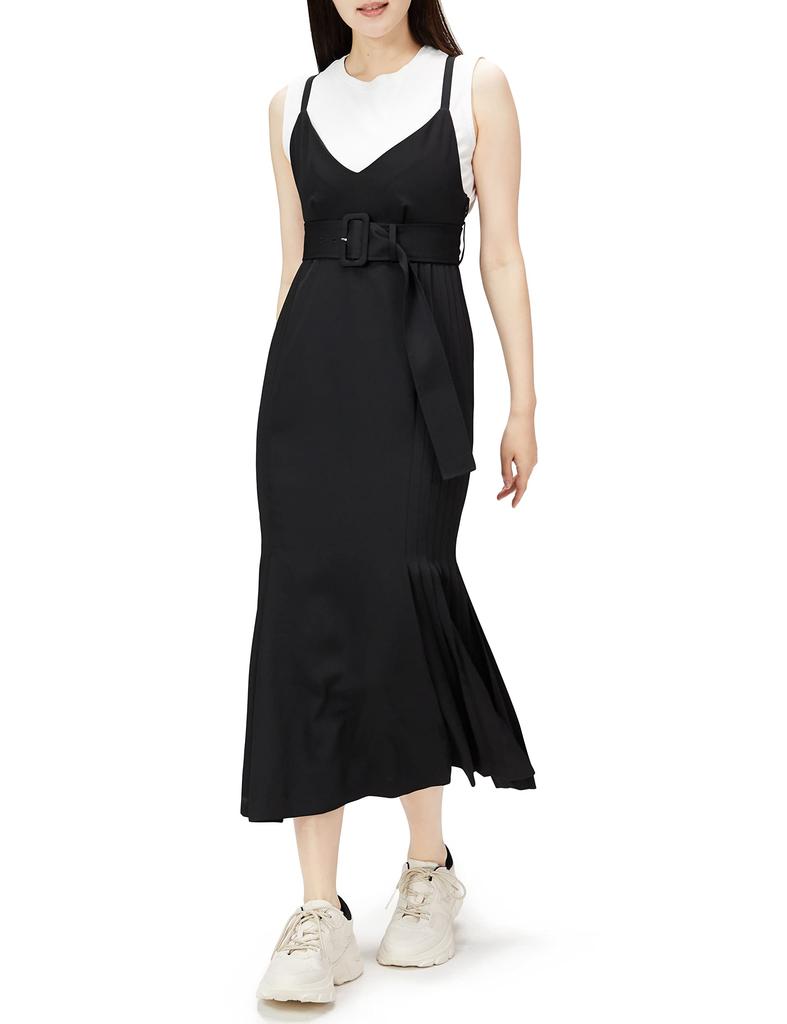 Snidel Pleated Narrow Jumper Skirt SWFO222039 Women's Black 1