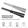 Foldable Practice Training Butterfly Comb Stainless Steel Beard Moustache Brushe Salon Hairdressing Styling Tool