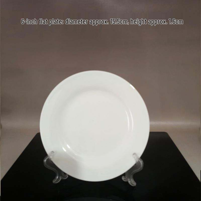 Ceramic Dining Plates - Round Western Dinner Plates for Restaurant or Household Use, Perfect for Rice, Snacks, Fruit, and Salad. Bone China.