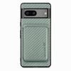 For Google Pixel 7a 5G Carbon Fiber Texture Drop-proof Case Detachable Magnetic Card Holder PC+TPU+PU Leather Protective Cover