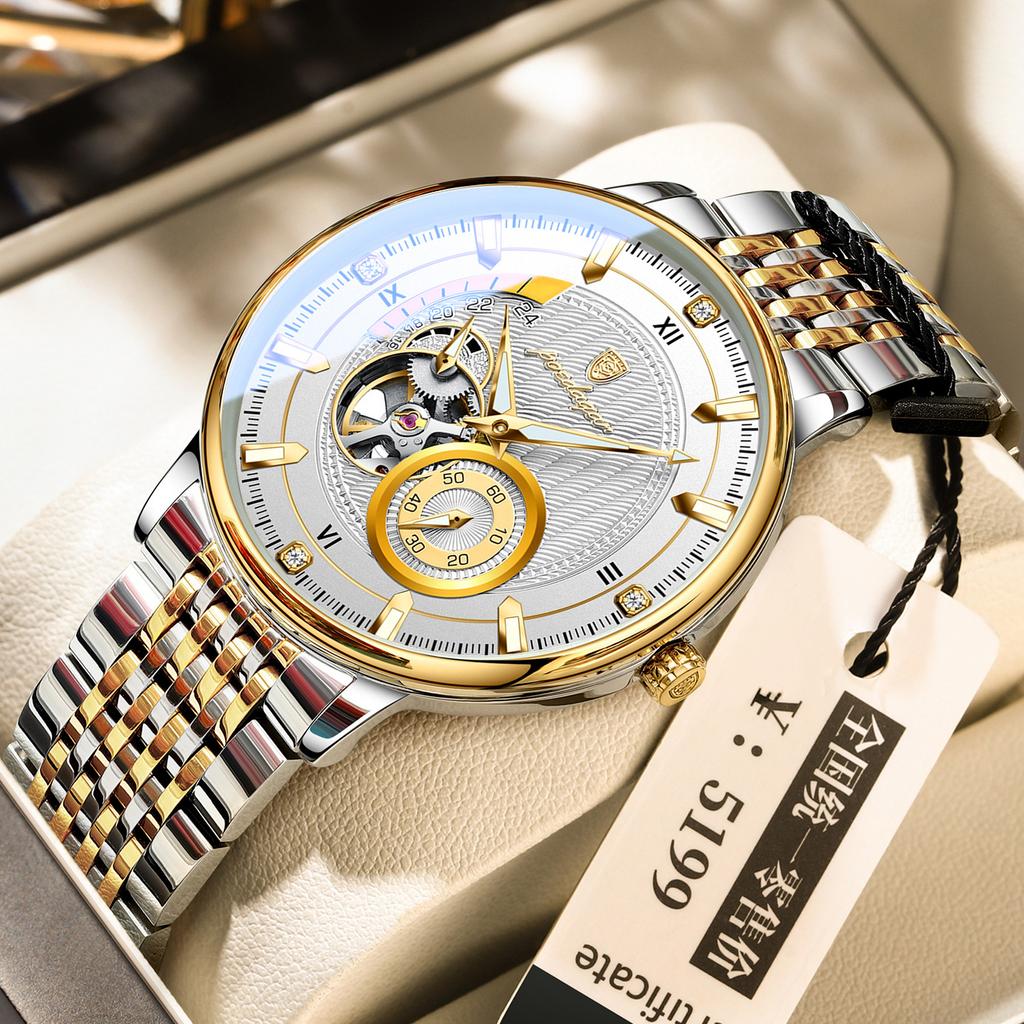 Swiss Automatic Mechanical Watch Luxury Men's Waterproof Wristwatch