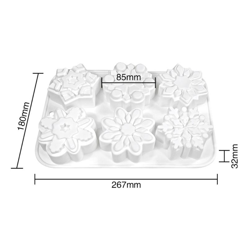 3D Cake Molds Snowflake Shaped Cake Decorating Molds Soap Moulds Desset Molds Suitable for Hand-Making Soap Dessert