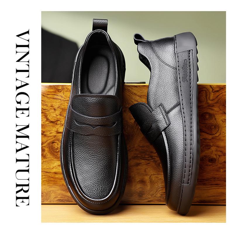 2026 Men's Soft Sole Leather Loafers: Breathable, Fashionable, Slip-on Driving Shoes