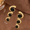 Best-selling for Elegant Women's Inlaid Oval Stud Earrings, Fashionable Personality with Earrings for Daily Wear