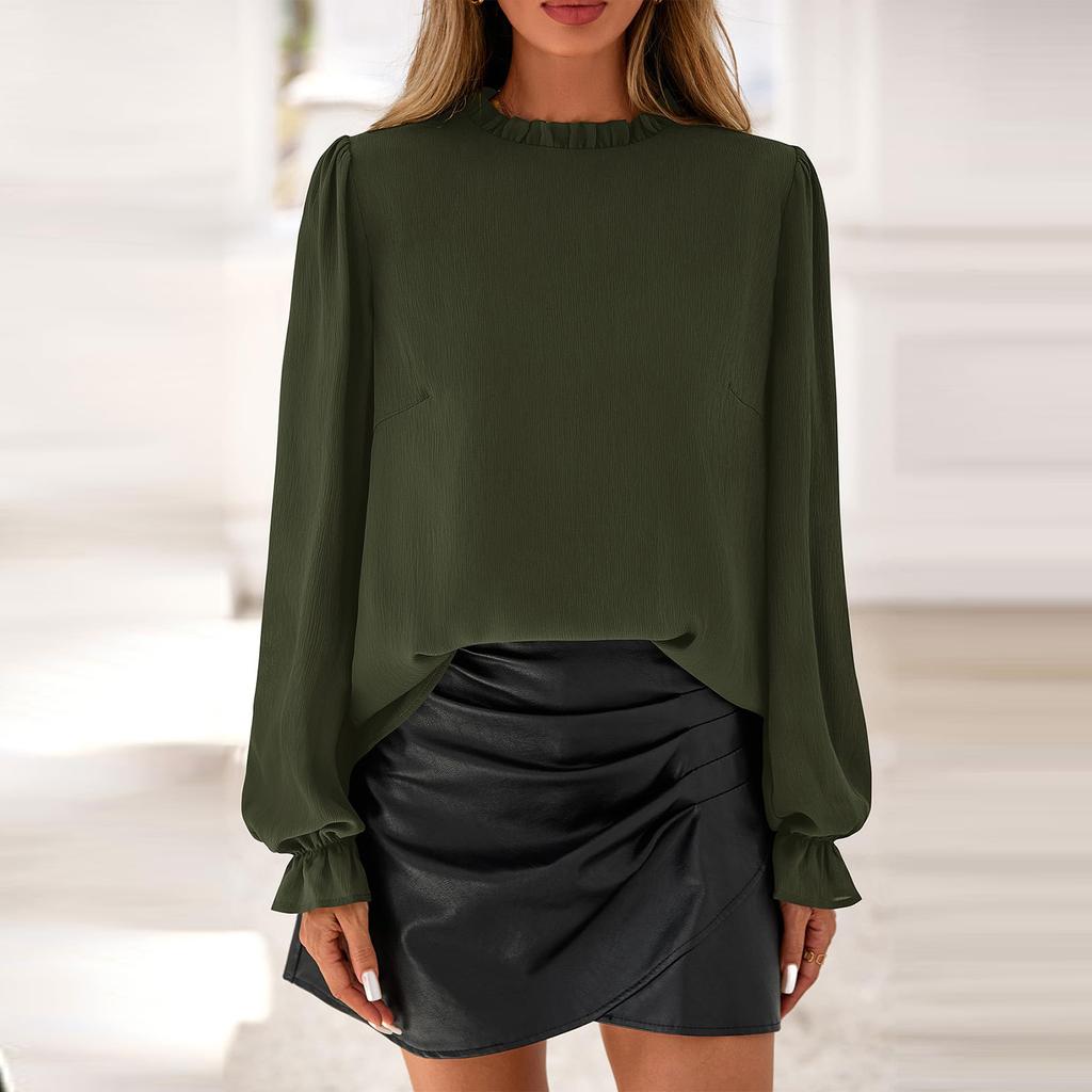 Women's Solid-color Fashionable Long-sleeved Top
