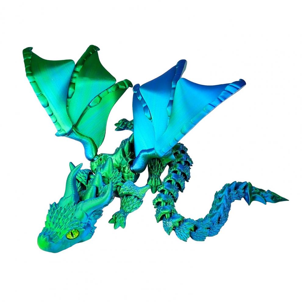 3D Printed Dragon Ornament Stress Relief Articulated Dragon Figurine With Wings Flexible Realistic Dragon Sculpture Home Decor