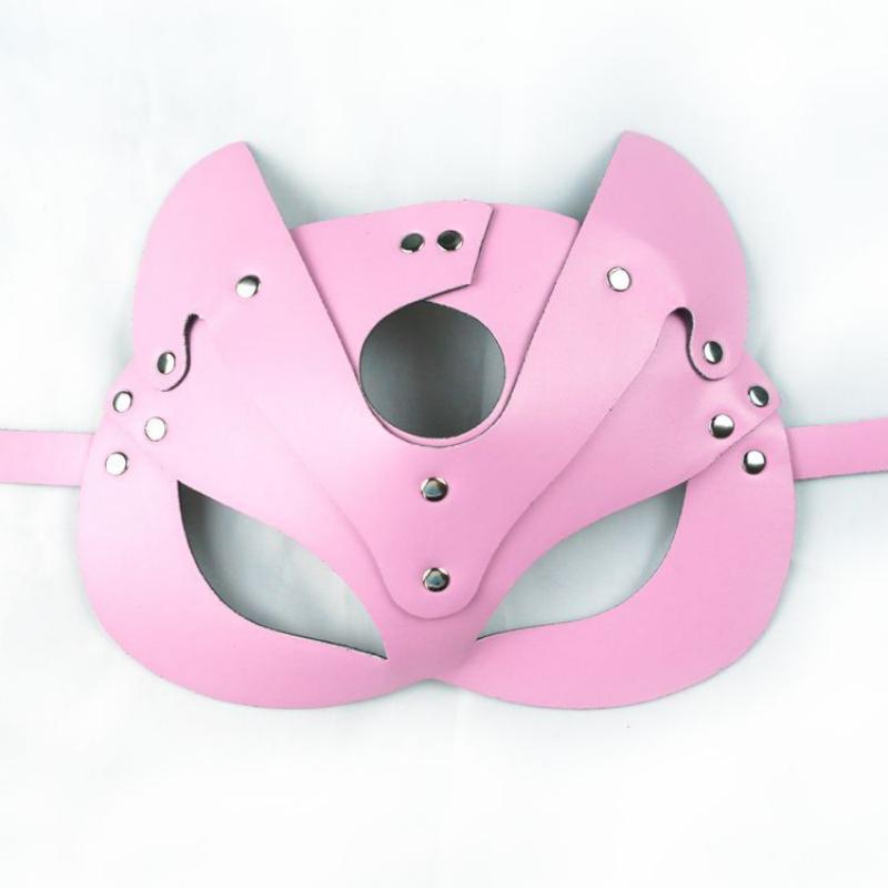 Gothic-Style Cat-Ear S&M Leather Mask, Unique Accessory for Adult Erotic Roleplay, Spice Up Bedroom Bondage & Sensual Games