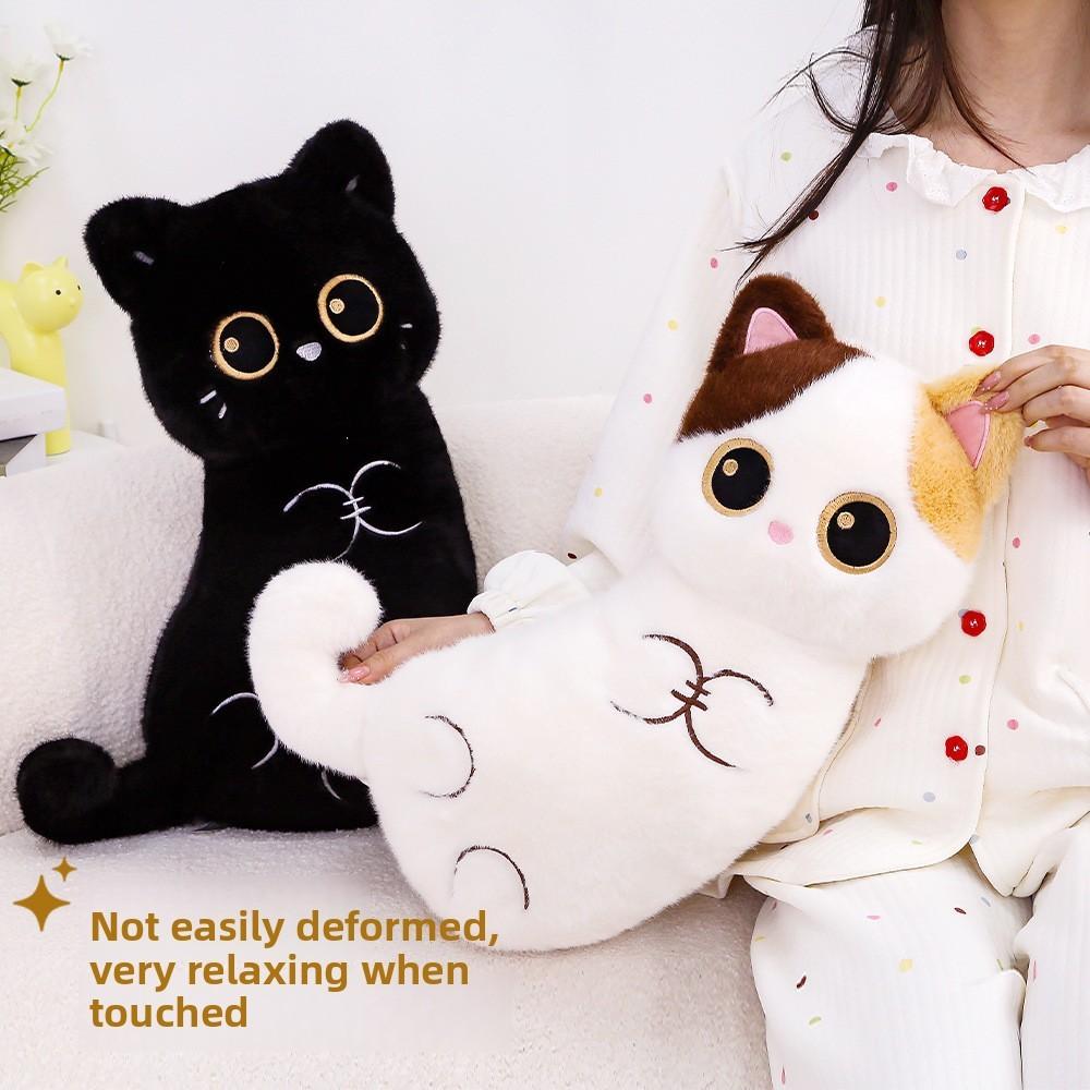 Cute Threecolor Cat Plush Pillow With Pp Cotton Filling For Kids And Adults