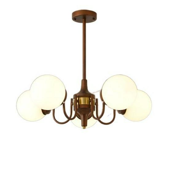 Mid-Century Nanyang Style Chandelier: Retro Space-Inspired Lighting for Living Room, Dining Room & Bedroom with Eye-Protection.