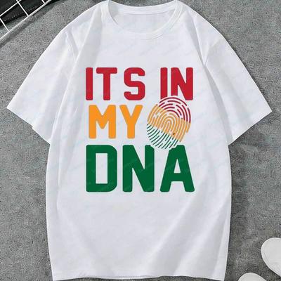Juneteenth Its In My DNA TShirt for Unisex Women African Fingerprint Graphic Tee Short Sleeve Cotton Tops for Juneteenth Holiday