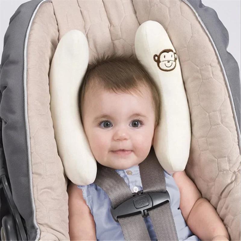 Infant Stroller Neck Pillow Banana Car Seat Head Protector Pillow, Baby Stroller Sleeping Neck Support Pillow, Cartoon Flower