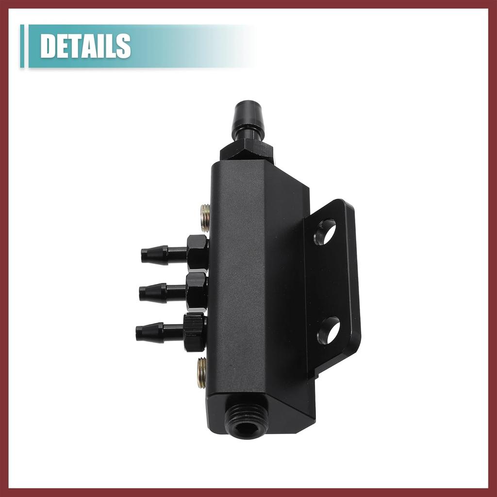 Universal Vacuum Manifold Kit 1/8" Ports 1/2" Interfaces Block Intake Manifold for Car Fuel Gas Wastegate Turbo Boost Replace Parts