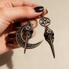 Steampunk Crow Skull Star Earring With Electroplated Alloy For Women Fashion Accessory