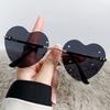 New Love Glasses Frameless Cut Edge Sunglasses Fashion Women'S Gradient Sunscreen Eyeglasses Uv400