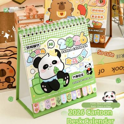 Simple Coil 2026 Desk Calendar Capybara/Panda Desktop Decoration Schedule Planner Mini Calendar Gifts