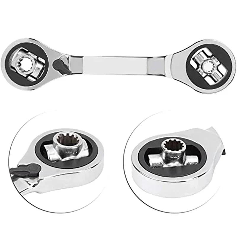 52 in1 Double Head Wrench Socket Wrench Rotary Spanner Work 360 Degree Rotation Spanner Universal Furniture Car Repair Hand Tool