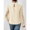 Half High Collar Long Sleeve Wavy Splicing Blouse Elegant Women Spirng Autumn Shirt Ladies Solid Color Loose Tops Sweet Simple Office Pleated Clothing