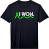 Mens Lymphoma Cancer I Won Lime Green Ribbon Awareness Warrior Performance T-Shi